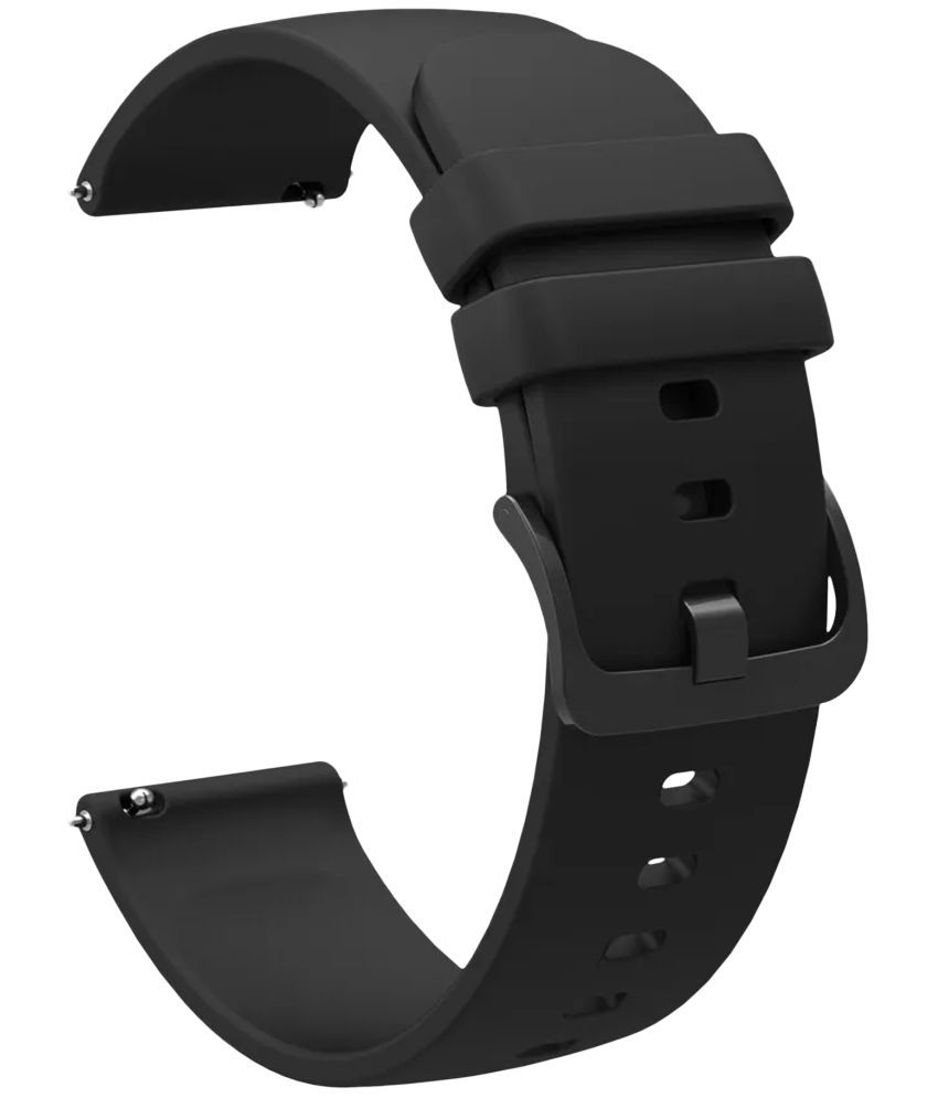     			ACM Watch Strap Silicone Belt 22mm compatible with Fire-Boltt Ninja Call Pro Plus Fusion Smartwatch Color Hook Band Black