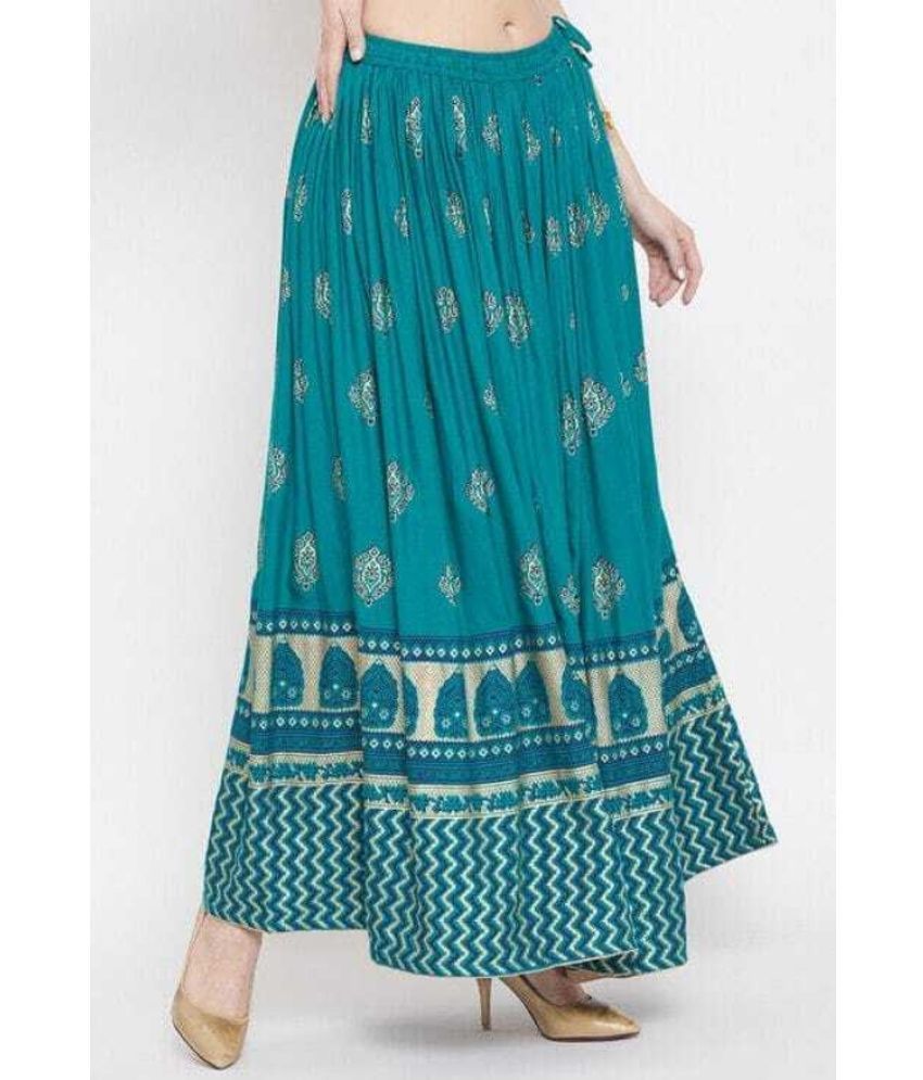     			Cotton India Blue Cotton Women's Flared Skirt ( Pack of 1 )