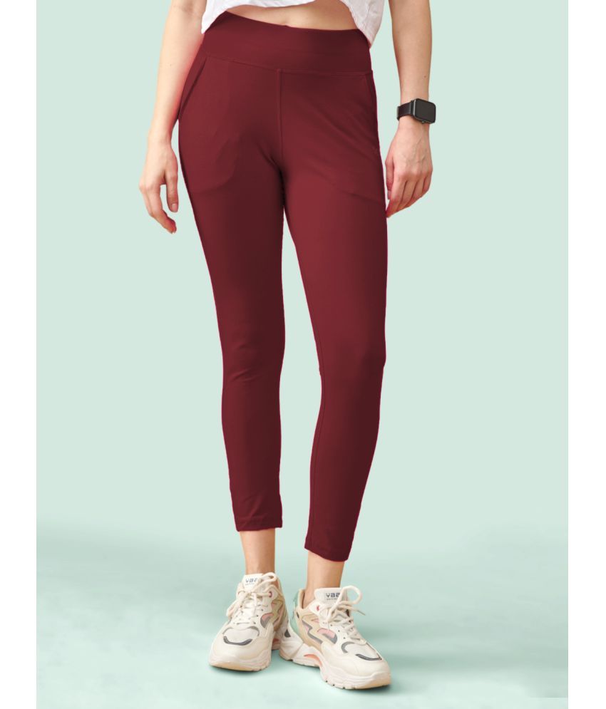     			LYRA Pack of 1 Lycra Women's Leggings ( Maroon )