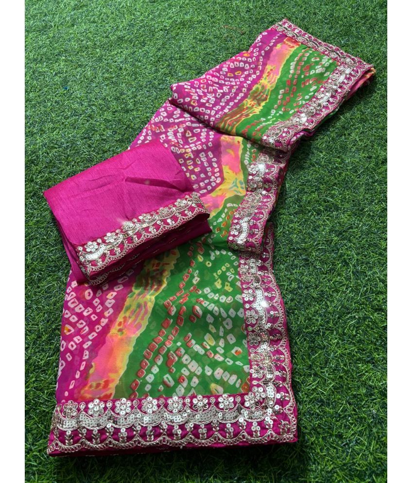     			Nil Madhav Art Georgette Printed Saree With Blouse Piece ( Multicolor 20 , Pack of 1 )