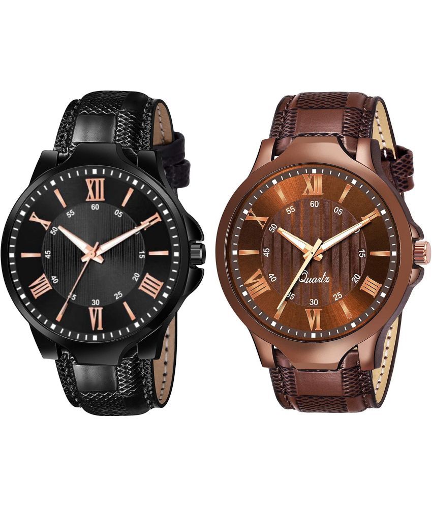     			Rozti Brown PU Analog Men's Watch