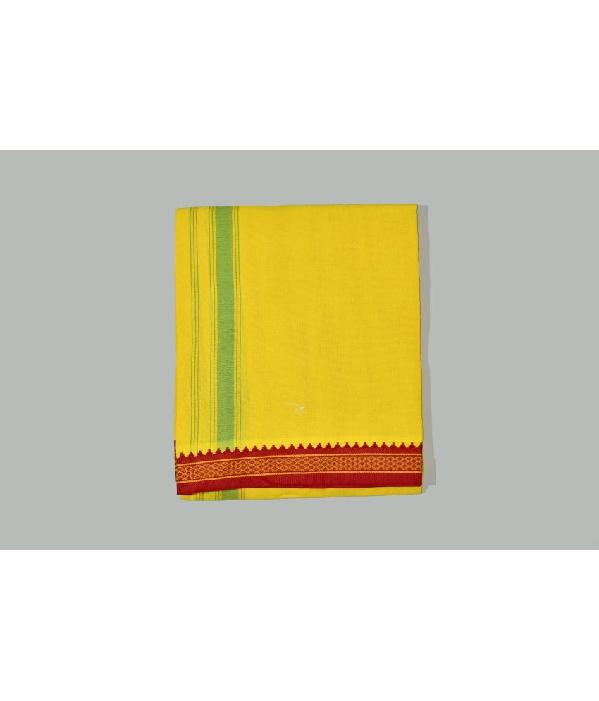     			Shyam Handloom Cotton Blend Men's Dhoti Yellow ( Pack of 1 )