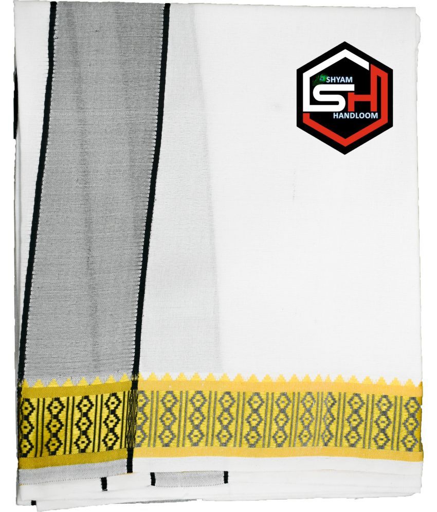     			Shyam Handloom Cotton Blend Men's Lungi White ( Pack of 1 )