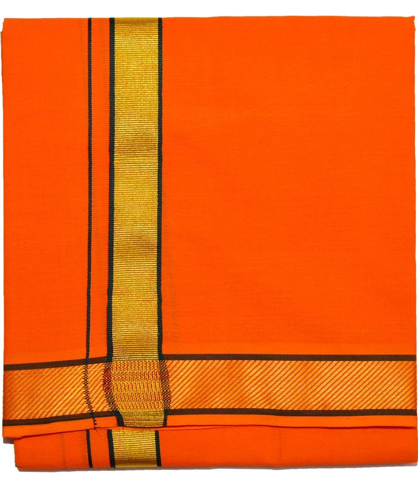     			Shyam Handloom Cotton Men's Lungi Orange ( Pack of 1 )