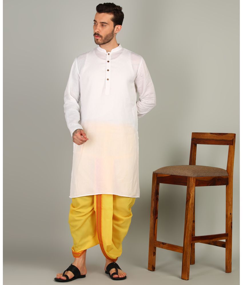     			Shyam Handloom Silk Men's Dhoti Gold ( Pack of 1 )