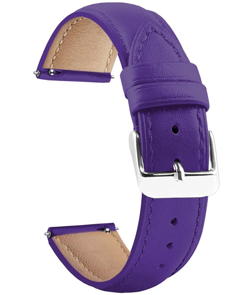     			ACM Watch Strap Leather Belt 22mm compatible with Pebble Core Smartwatch Casual Classic Band Purple