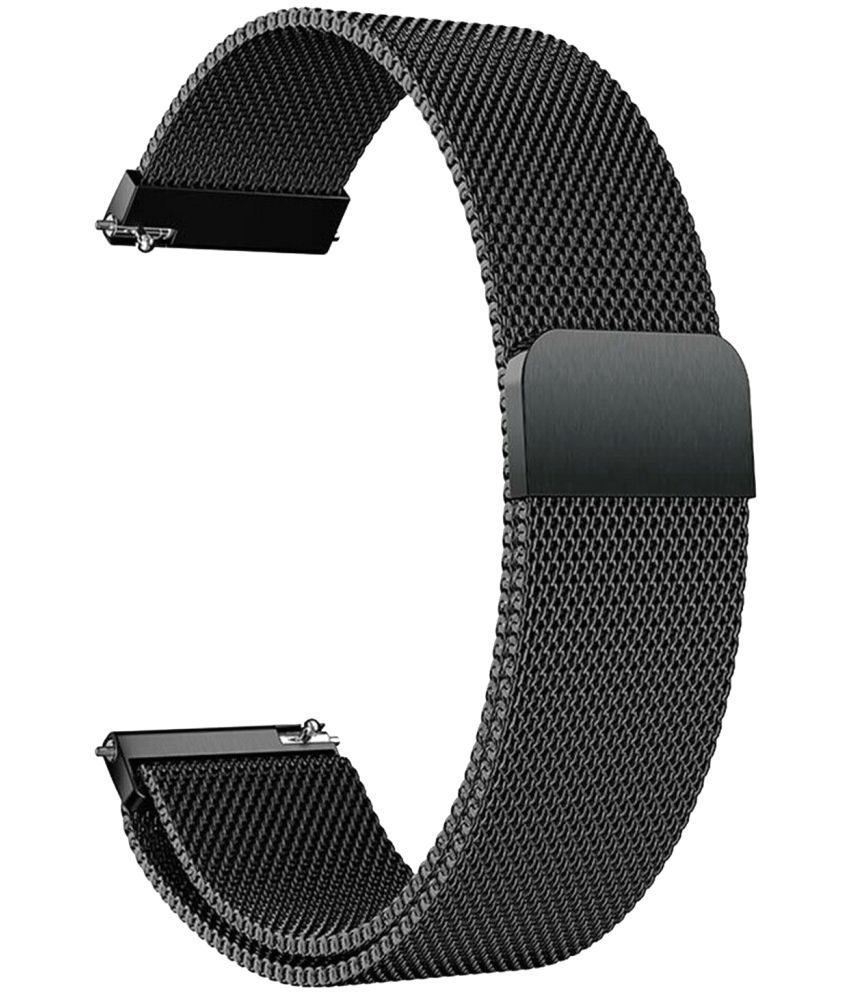     			ACM Watch Strap Magnetic 22mm compatible with Zebronics Zeb Gemini Smartwatch Luxury Metal Chain Band Black