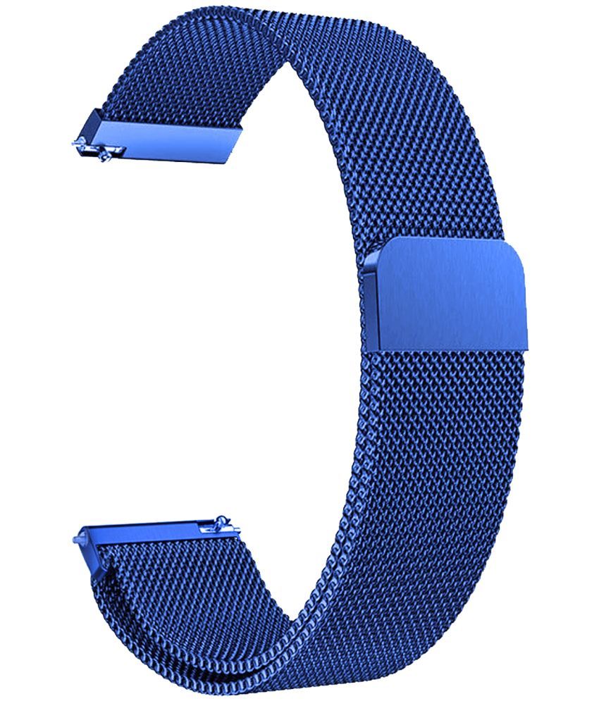     			ACM Watch Strap Magnetic 22mm compatible with French Connection Nexus Fcsw03 Smartwatch Luxury Metal Chain Band Blue