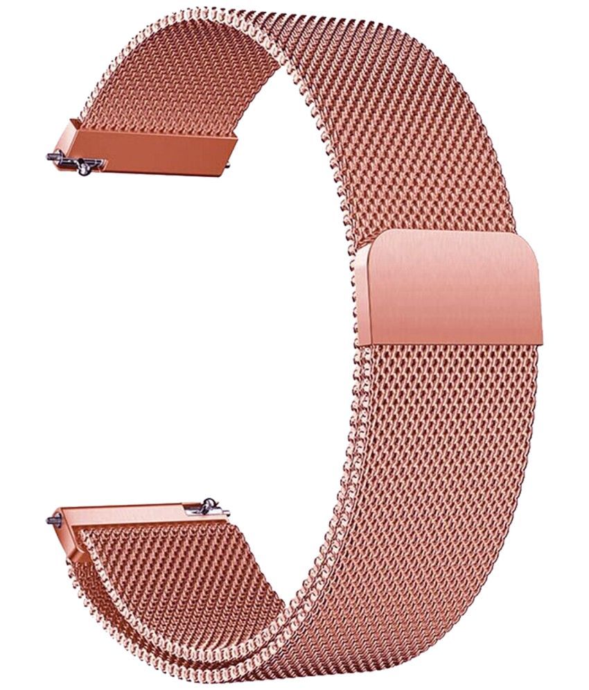     			ACM Watch Strap Magnetic 22mm compatible with Urban Revolt Smartwatch Luxury Metal Chain Band Rose Gold Pink