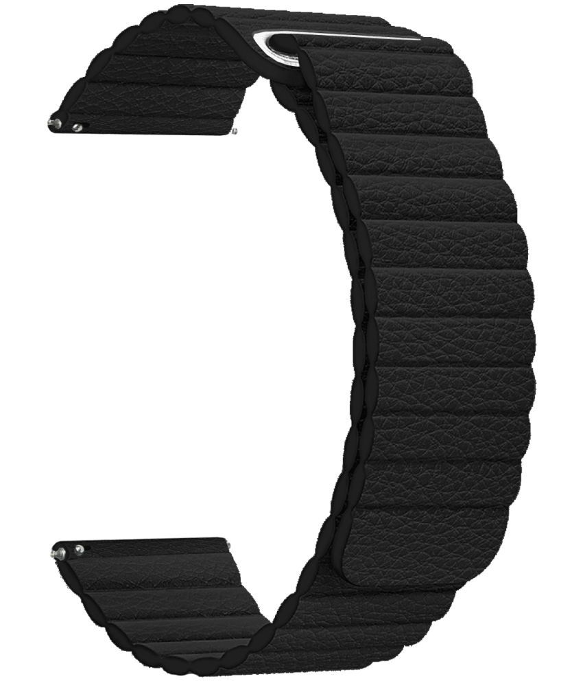     			ACM Watch Strap Magnetic Leather 22mm compatible with Zebronics Zeb Gemini Smartwatch Luxury Band Black