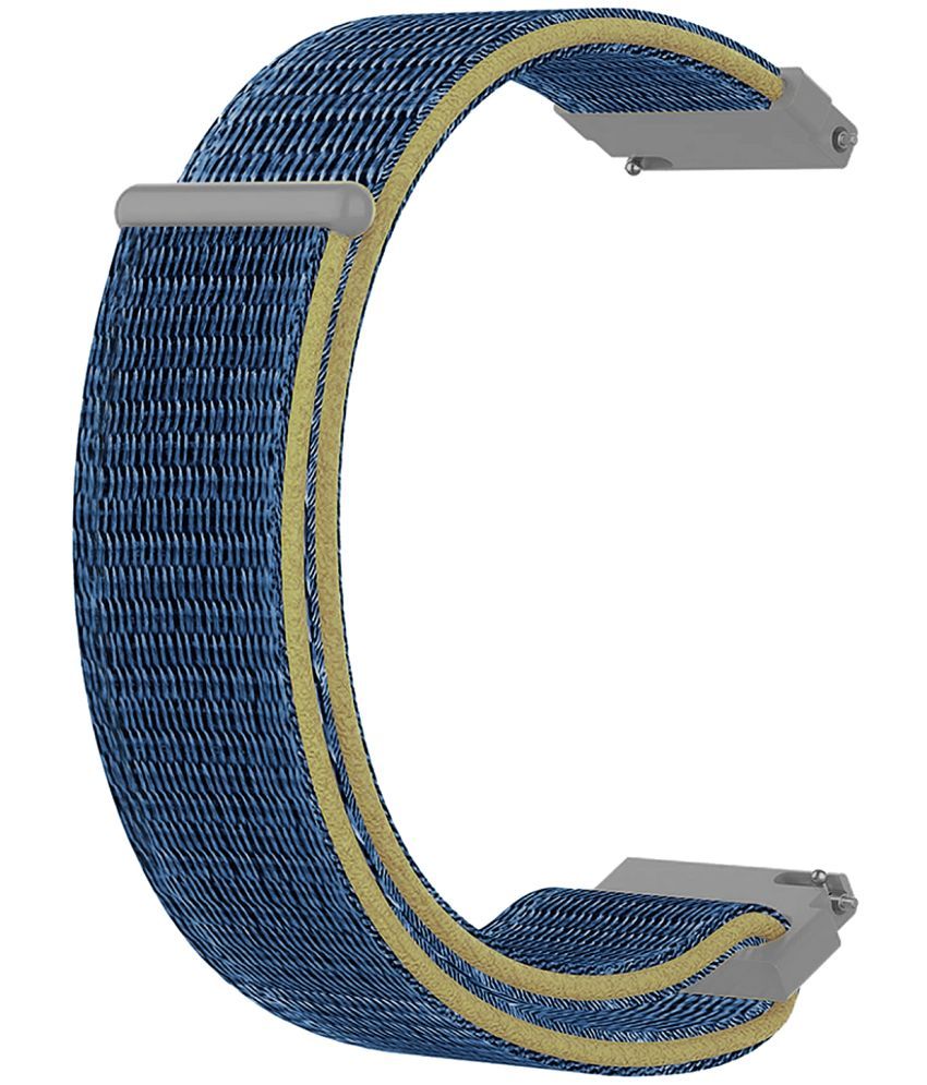     			ACM Watch Strap Nylon Soft 22mm compatible with Pebble Magnum Smartwatch Sports Band Blue