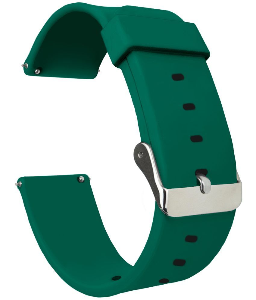     			ACM Watch Strap Silicone Belt 22mm compatible with Pebble Zenith Smartwatch Casual Classic Band Green