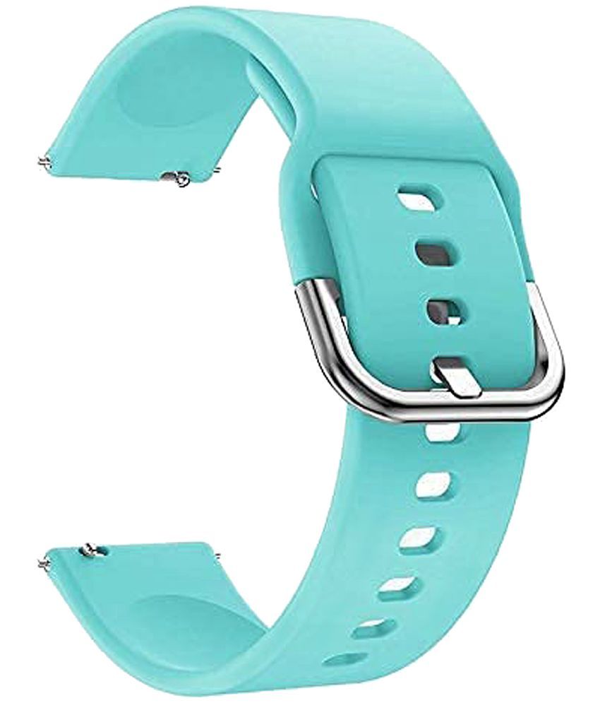     			ACM Watch Strap Silicone Belt 22mm compatible with Pebble Urbane Smartwatch Sports Hook Band Light Blue