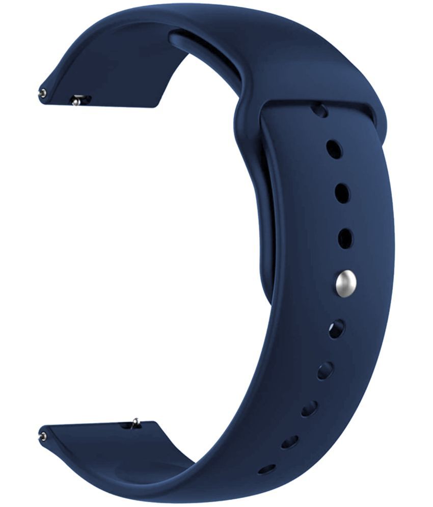     			ACM Watch Strap Silicone Belt 22mm compatible with Pebble Vast Smartwatch Sports Band Dark Blue