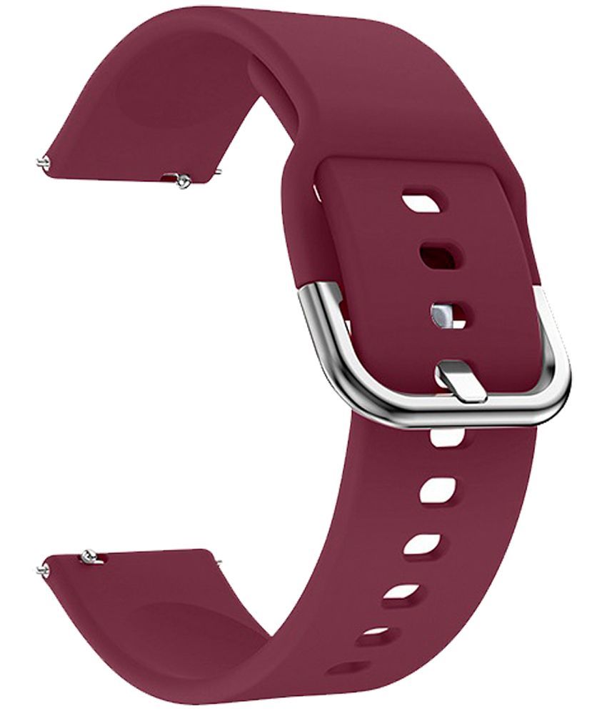     			ACM Watch Strap Silicone Belt 22mm compatible with Pebble Chrome Smartwatch Sports Hook Band Burgundy Purple