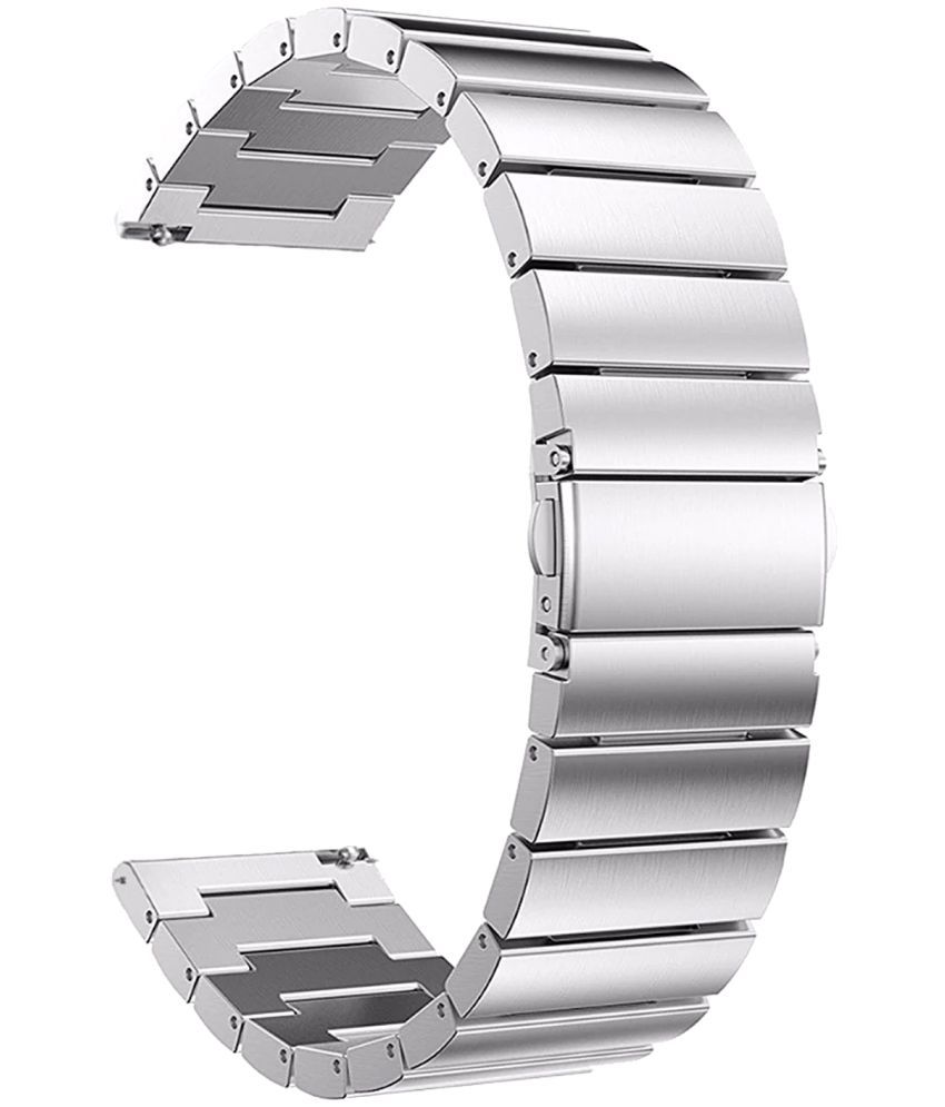     			ACM Watch Strap Stainless Steel Metal 22mm compatible with Hammer Fit Pro Smartwatch Belt Matte Finish Luxury Band Silver