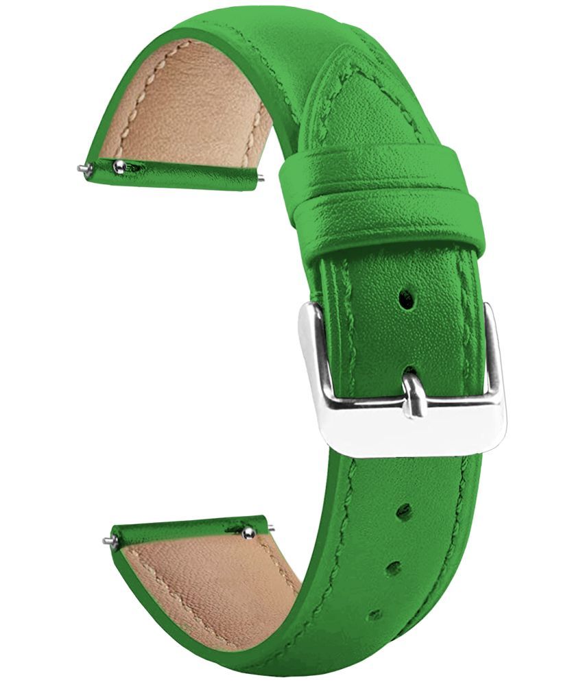     			ACM Watch Strap Leather Belt 22mm compatible with Pebble Blaze Smartwatch Casual Classic Band Green