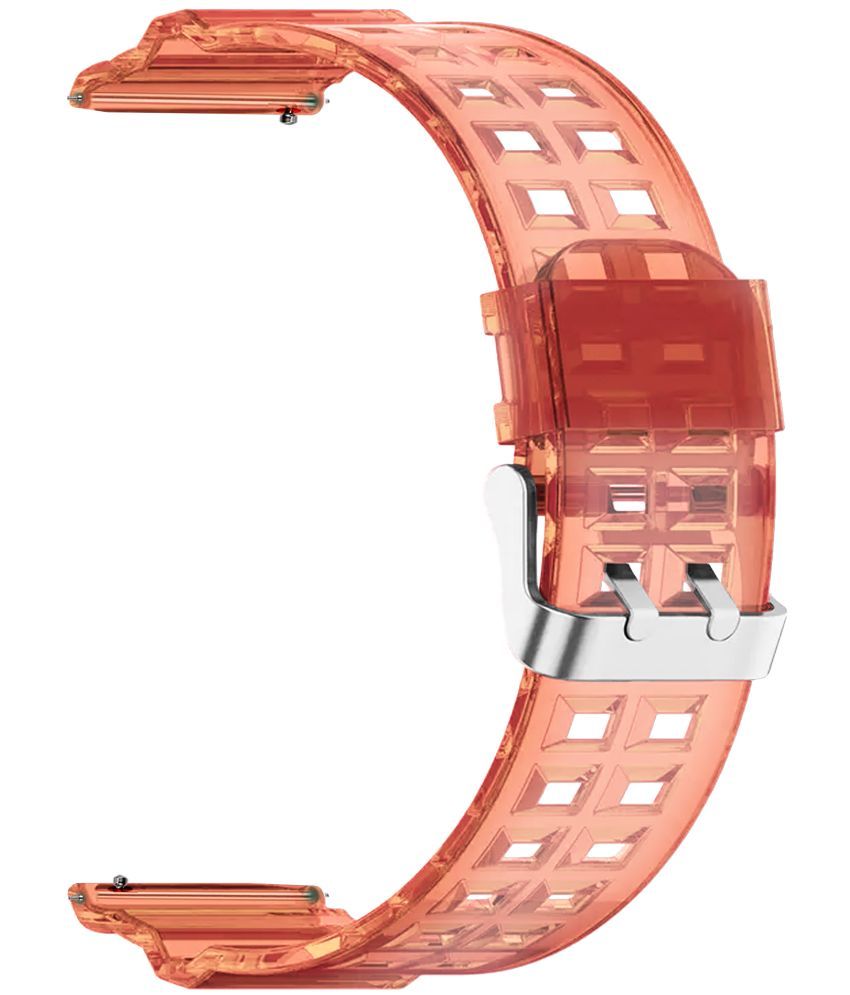     			ACM Watch Strap Silicone Transparent Design 22mm compatible with Pebble Chrome Smartwatch Classy Band Orange