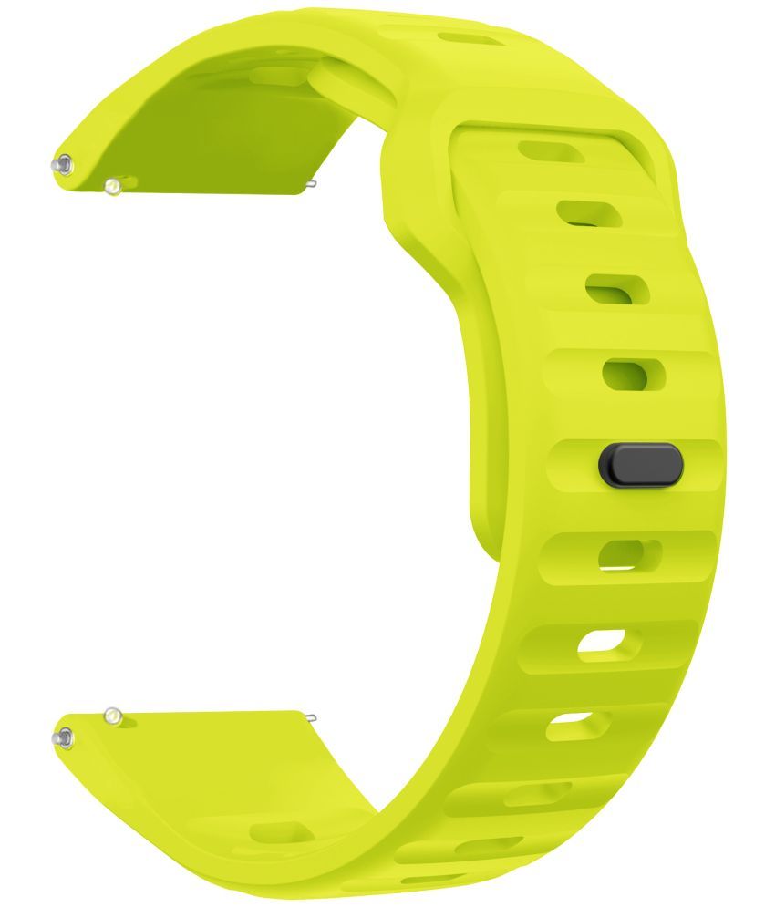     			ACM Watch Strap Sports Silicone Belt 22mm compatible with Pebble Urbane Smartwatch Breatheable Band Fluorescent Green