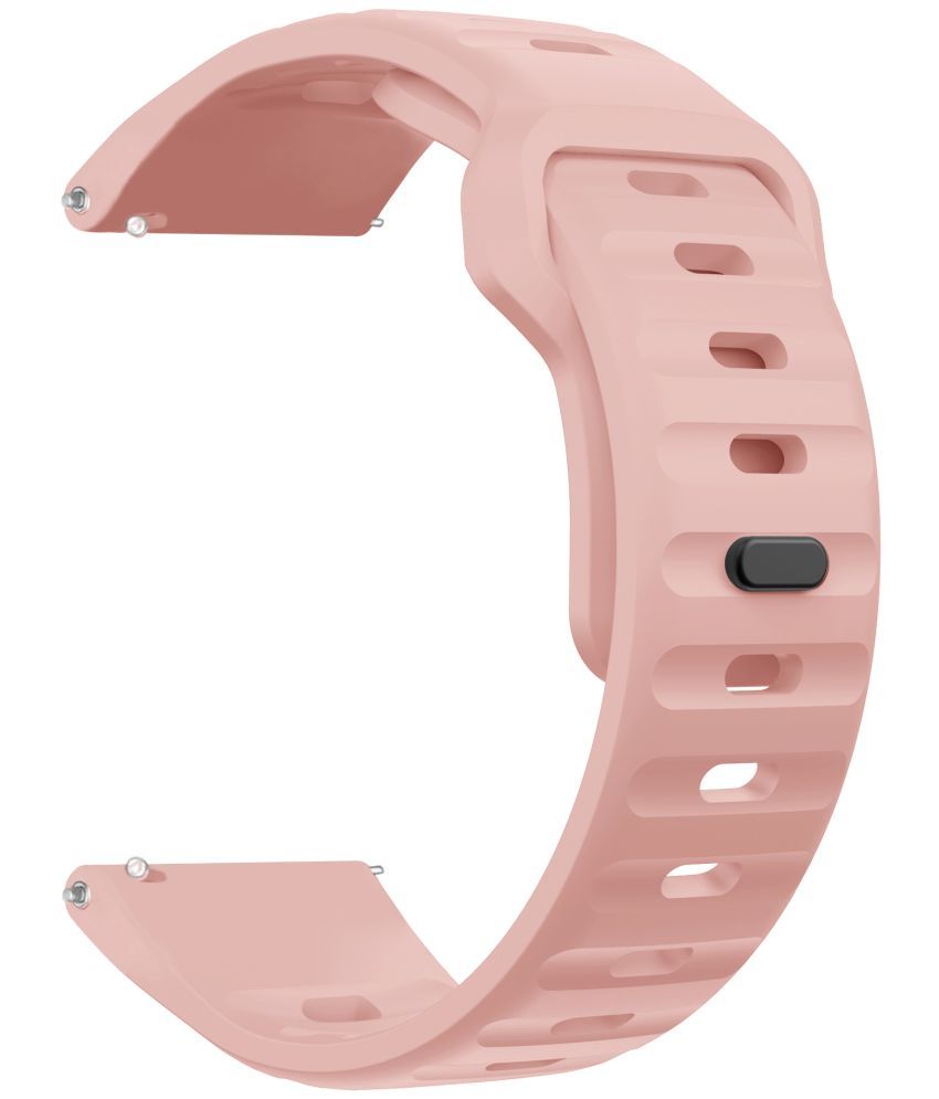     			ACM Watch Strap Sports Silicone Belt 22mm compatible with Pebble Alive Smartwatch Breatheable Band Pink