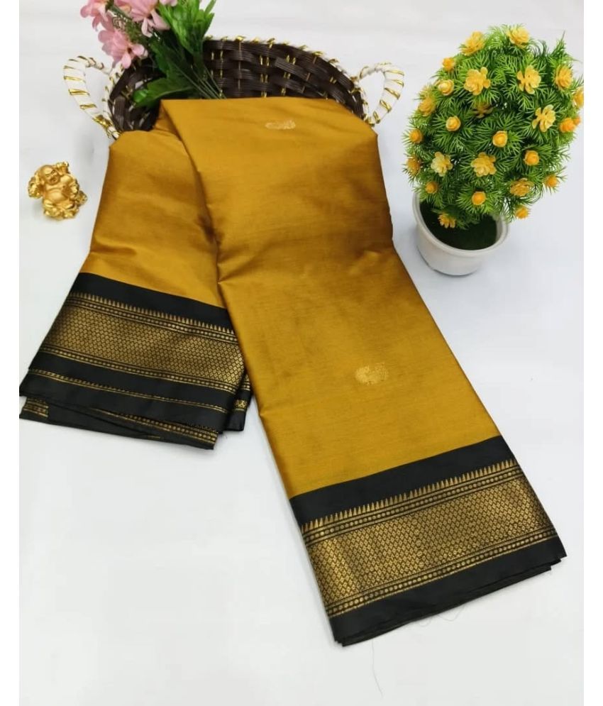     			JULEE Cotton Silk Woven Saree With Blouse Piece ( Mustard , Pack of 1 )