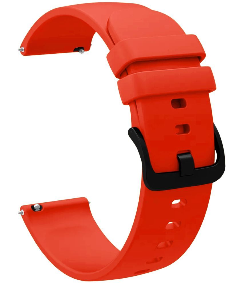     			ACM Watch Strap Silicone Belt 22mm compatible with Pebble Alive Smartwatch Hook Band Red