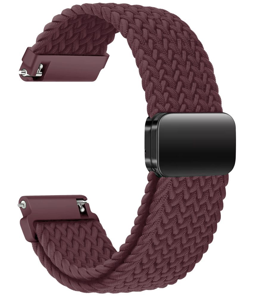     			ACM Watch Strap Woven Braided Magnetic 22mm compatible with Pebble Blaze Smartwatch Adjustable Belt Band Purple