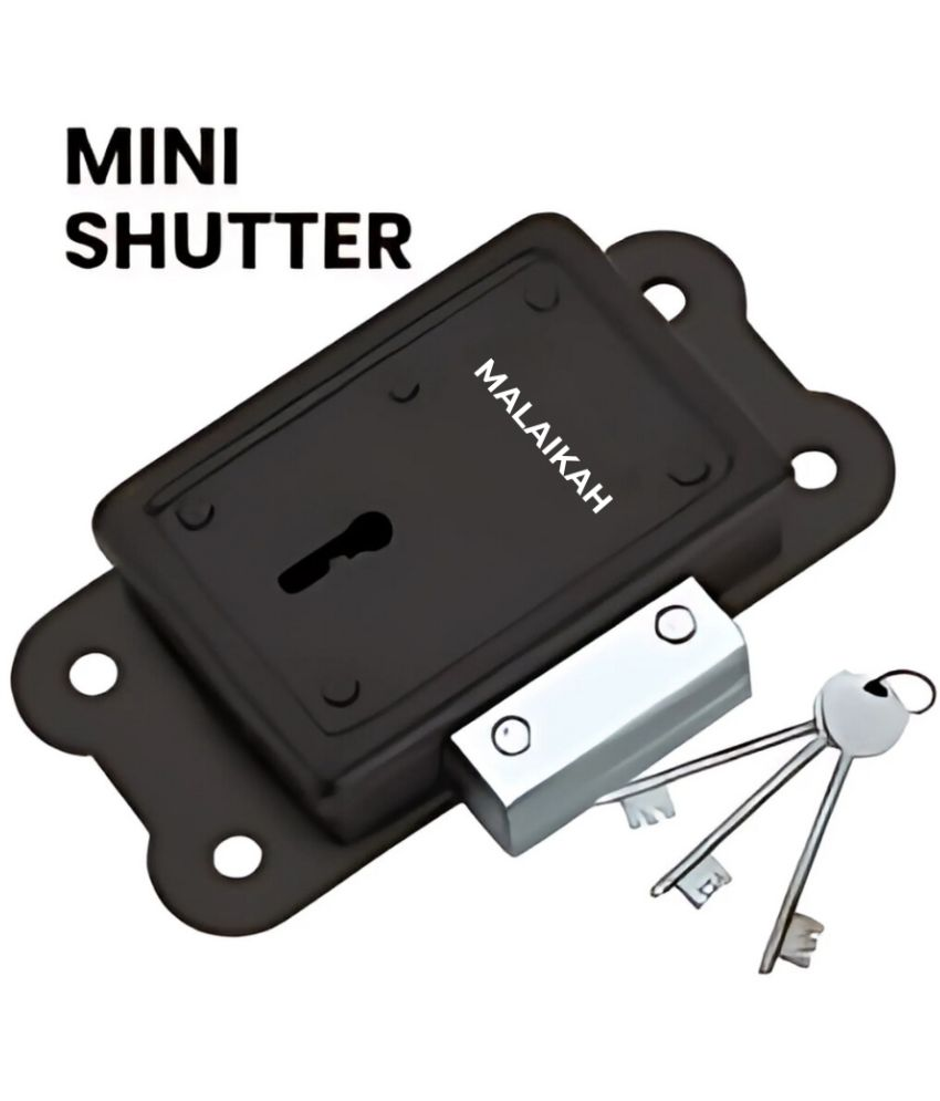     			Malaikah Mini Side Shutter Lock with 2 Long Keys, 3 Turn Throw, Steel 5 Pieces Laminated Latch, Both Side Operated (Brown) Pack Of 1