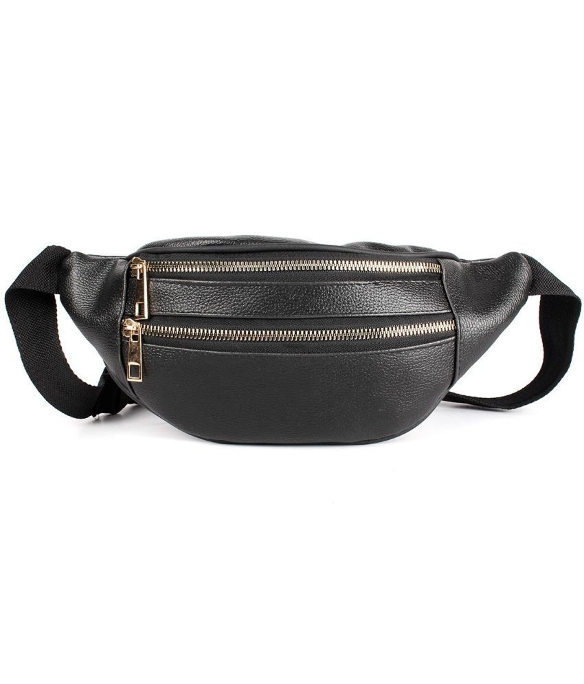     			CIMONI Travel Waist Bag P.U. Black Waist Pouch