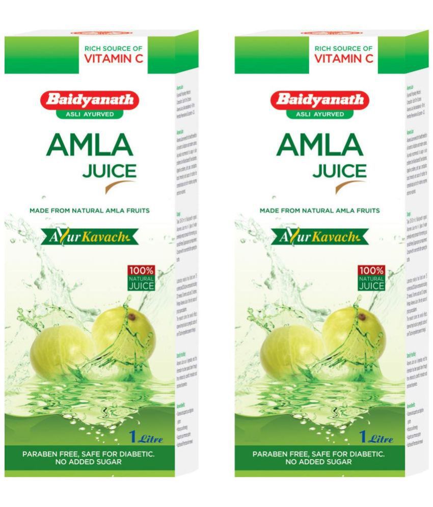     			Baidyanath Amla Juice 1 L (Pack of 2) Natural Immunity Booster With Vitamin C, No Added Sugar