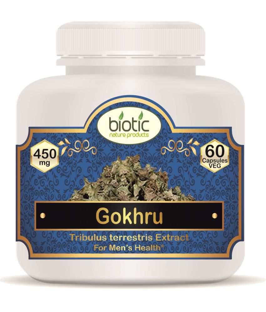 Biotic Gokhru Capsules for Men's Wellness 450 mg Veg Capsule 60 no.s