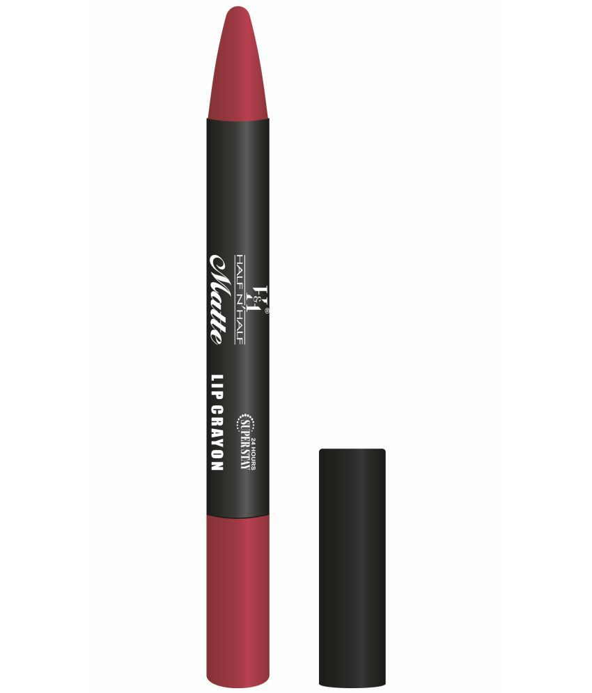     			Half N Half Matte Lip Crayon Velvet Soft | Long Lasting | Non-Transfer | 24h Super Stay, 15 Gossip (3.5gm)