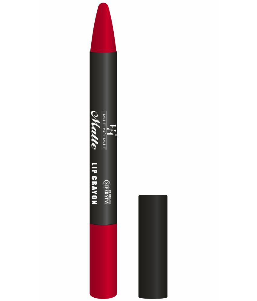     			Half N Half Matte Lip Crayon Velvet Soft & Long Lasting | Ultra Creamy | Intensely Pigmented | Non Transfer Lipstick, Maroon (3.5gm)