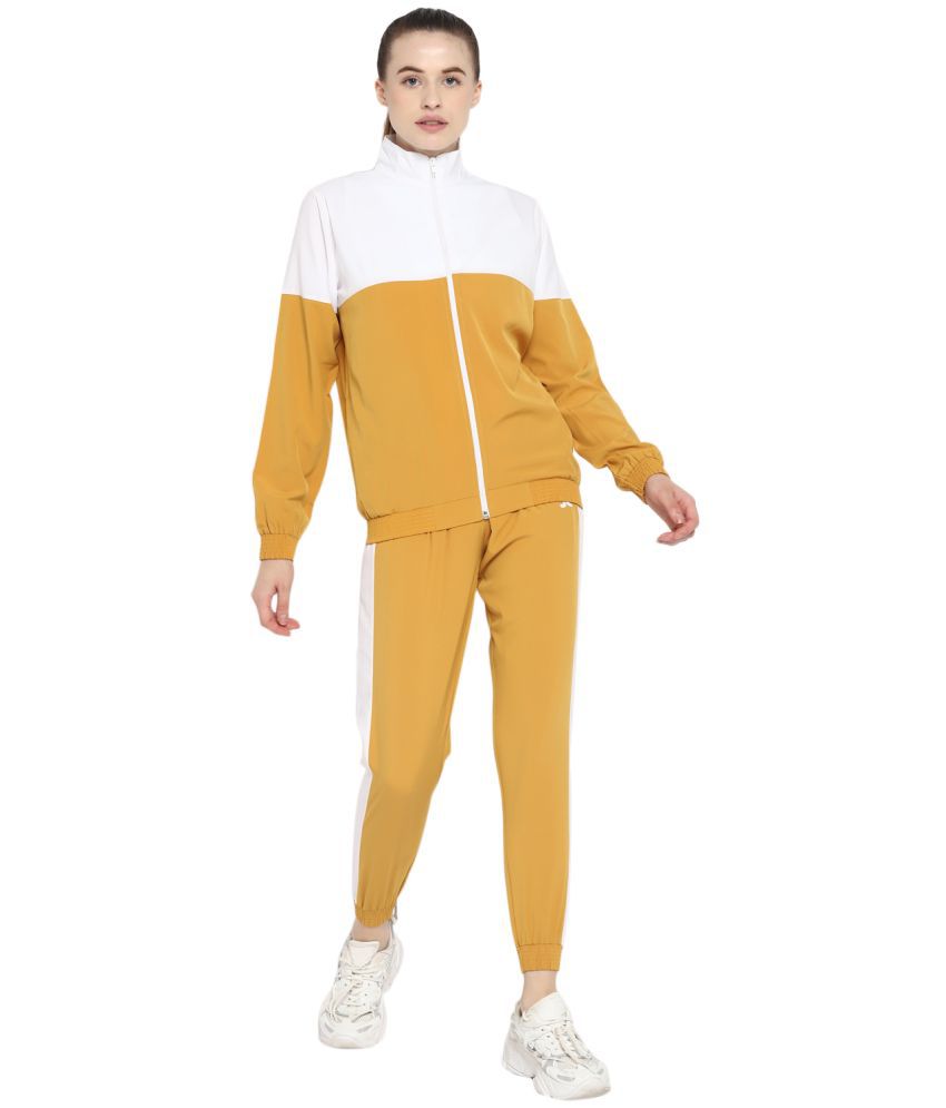     			OFF LIMITS Mustard Poly Spandex Color Blocking Tracksuit - Single