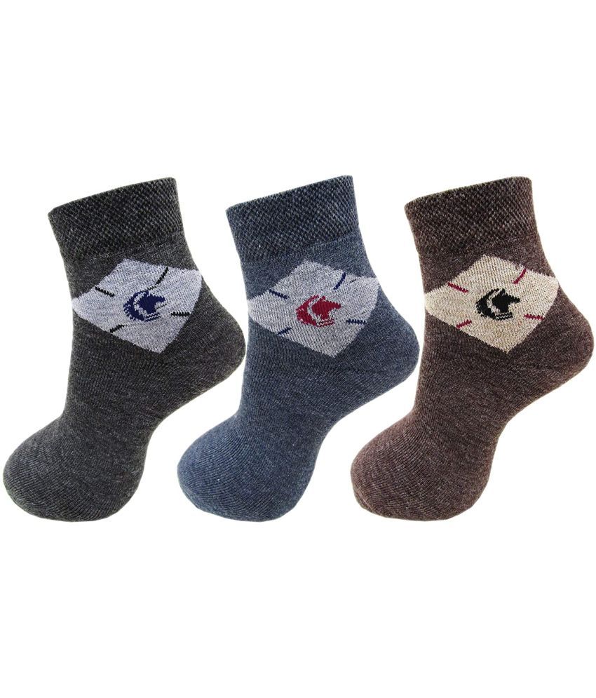     			RC. ROYAL CLASS - Woollen Men's Printed Multicolor Ankle Length Socks ( Pack of 3 )