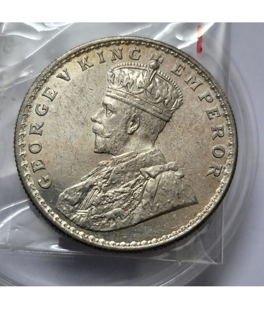     			One Rupee George V 1919 Silver Coin High Grade UNC