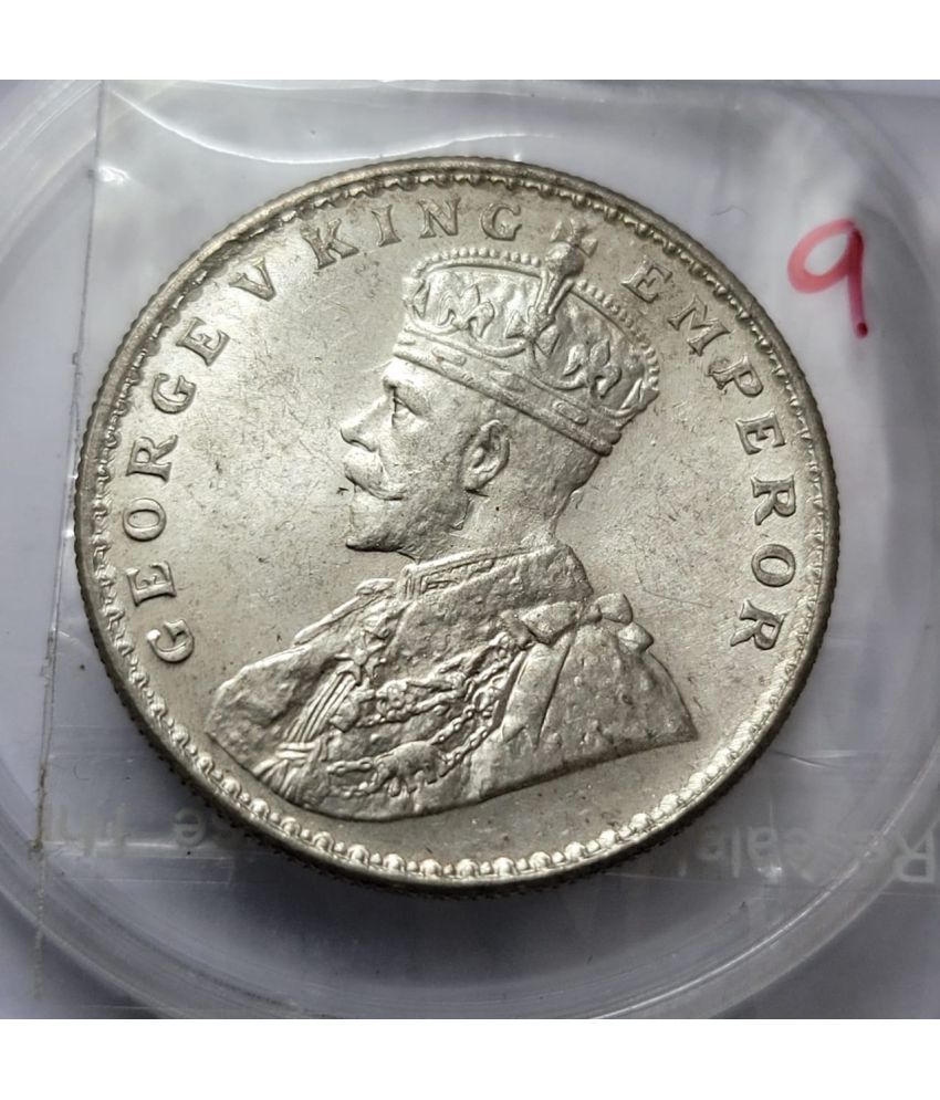     			Gem One Rupee George V King Emperor 1919 Silver Coin High Grade BUNC