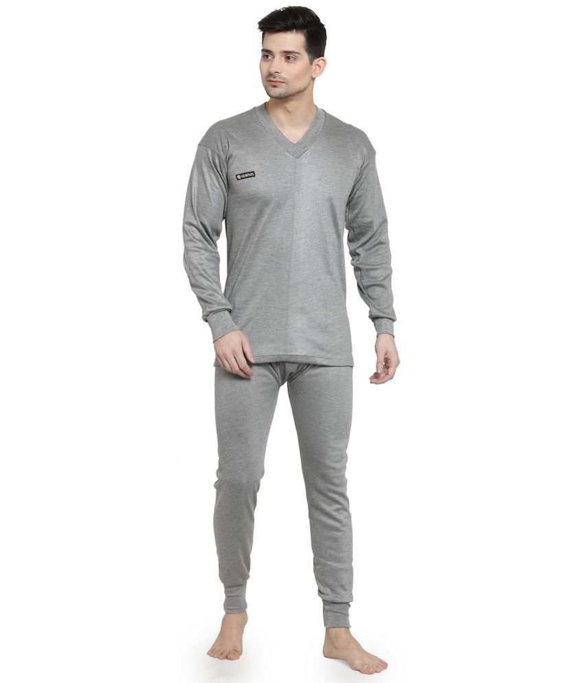     			Uzarus Cotton Blend Men's Thermal Sets ( Light Grey )