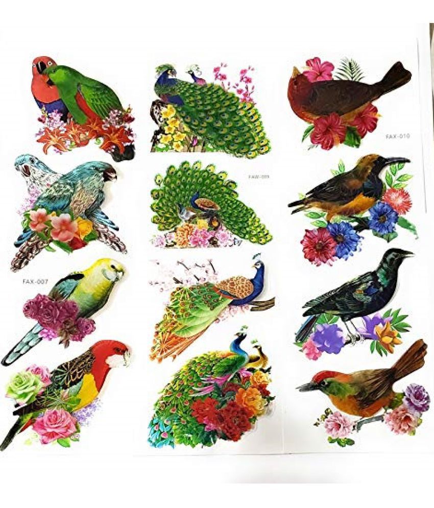 Decorative 3D Stickers of Birds for Wall Sticker, Bed Room, Fridge & Chidren Room in Multicor Pack of 12pc