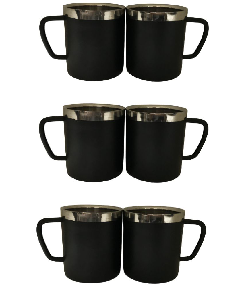     			Dynore Steel Sober Cups Double Walled Coffee Cup 6 Pcs 180 ml