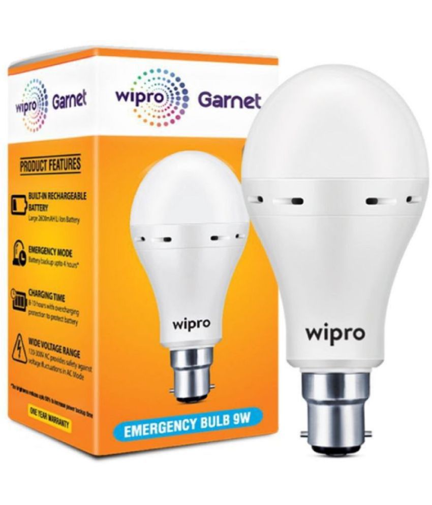 Wipro Garnet 9W Rechargeable Emergency Bulb - Pack of 1