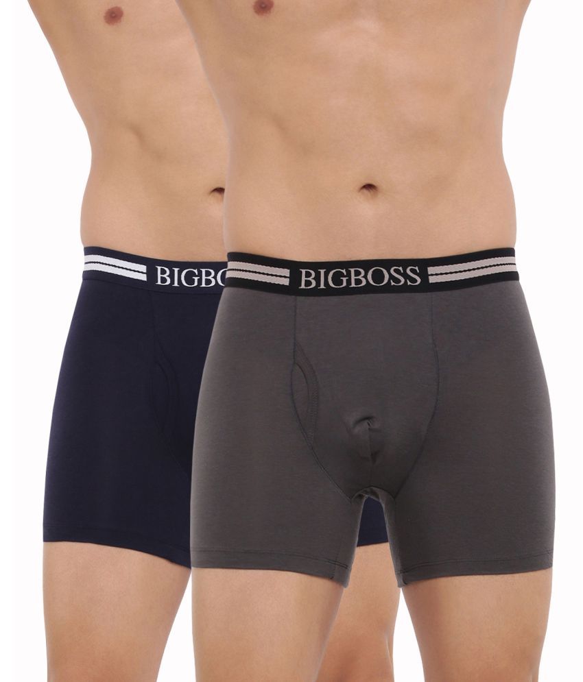     			Pack of 2 Dollar Bigboss Assorted Solid Cotton Blend Men Trunk