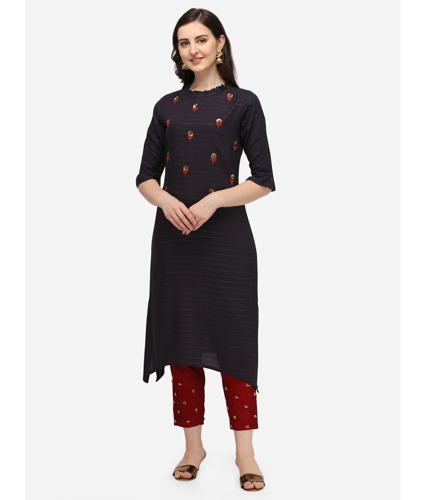     			Berrylicious Navy Rayon Straight Kurti - Single