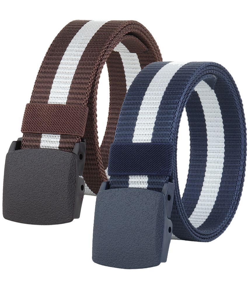     			Loopa Multi Nylon Casual Belt Pack of 2