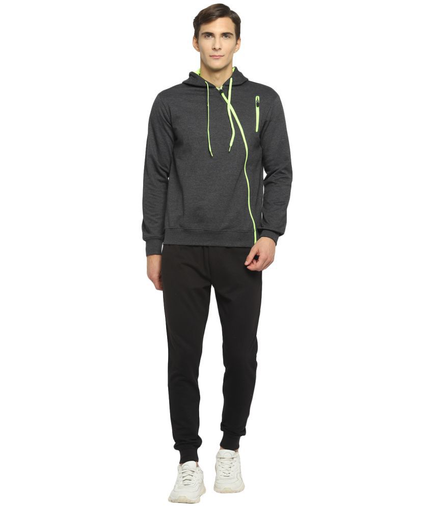     			OFF LIMITS - Dark grey Cotton Blend Regular Fit Solid Men's Sports Tracksuit ( Pack of 1 )