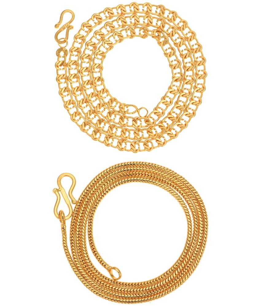     			AanyaCentric Combo of 2 Gold Plated 22inches Long Fashion Chain