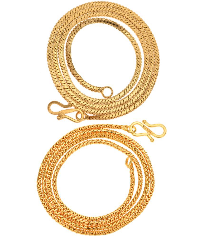     			AanyaCentric Combo of 2 Gold Plated 22inches Long Fashion Chain