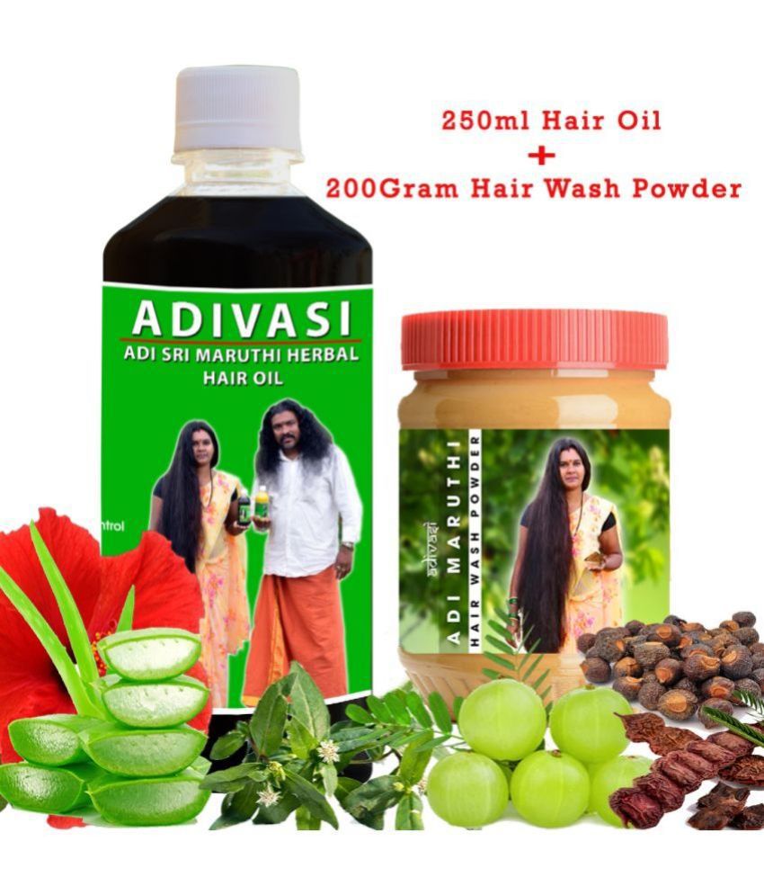 Adivasi Adi Sri Maruthi Hair Oil 250ml And Hair Wash Powder 200Grams 250 mL  Pack of 2: Buy Adivasi Adi Sri Maruthi Hair Oil 250ml And Hair Wash Powder  200Grams 250 mL