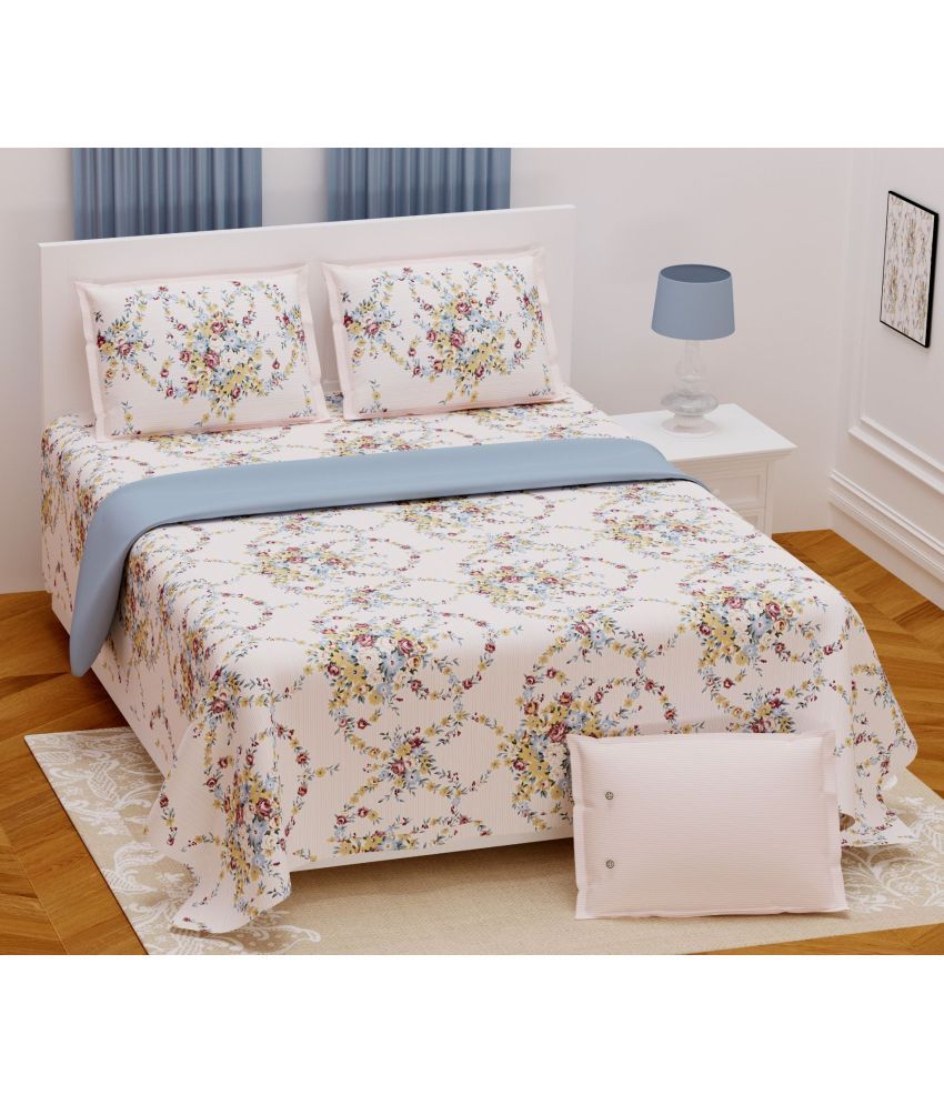     			Uniqchoice Cotton Double Bedsheet with 2 Pillow Covers ( 270 cm x 255 cm )