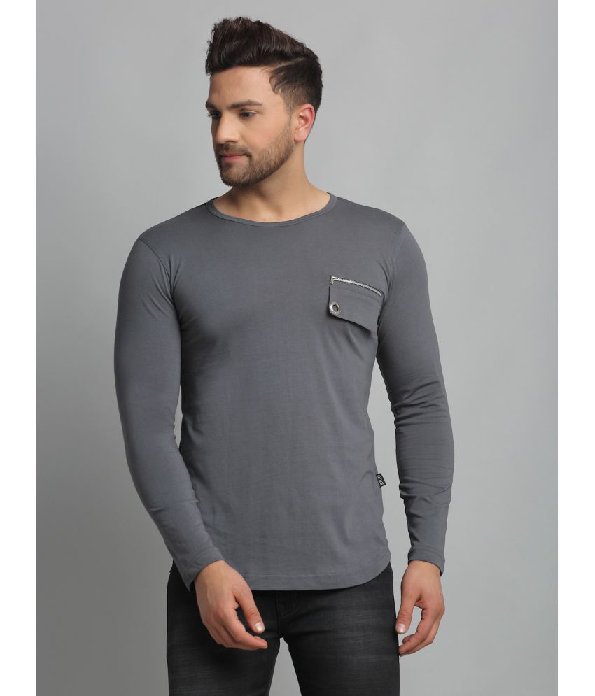    			Rigo - Grey Cotton Slim Fit Men's T-Shirt ( Pack of 1 )